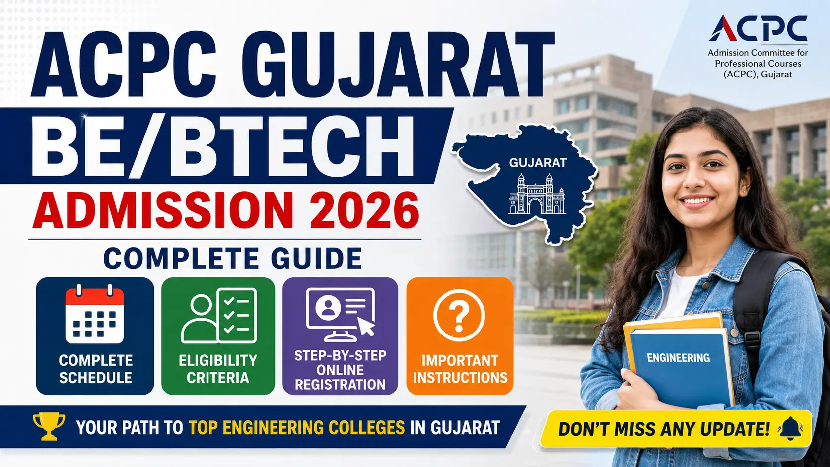ACPC Gujarat BE/BTech Admission 2026: Complete Schedule, Eligibility Criteria, and Step-by-Step Online Registration Guide